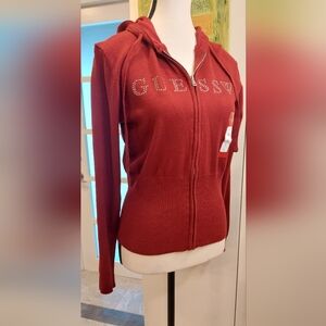 Guess Women's Red Hooded Cardigan